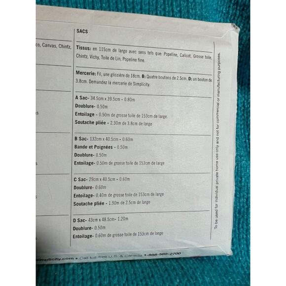 Simplicity sewing pattern 2685 tote purse bag - Picture 5 of 5